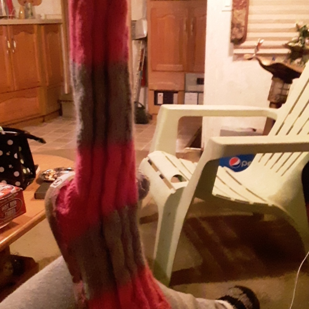 VS pink knit boots.